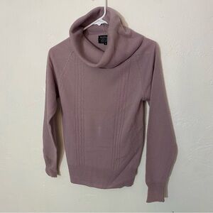 Knitivo Korean Made lavender cowl neck sweater with cable knit details small